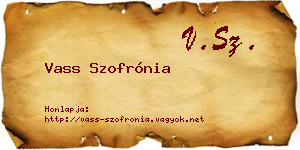 Vass Szofrónia névjegykártya